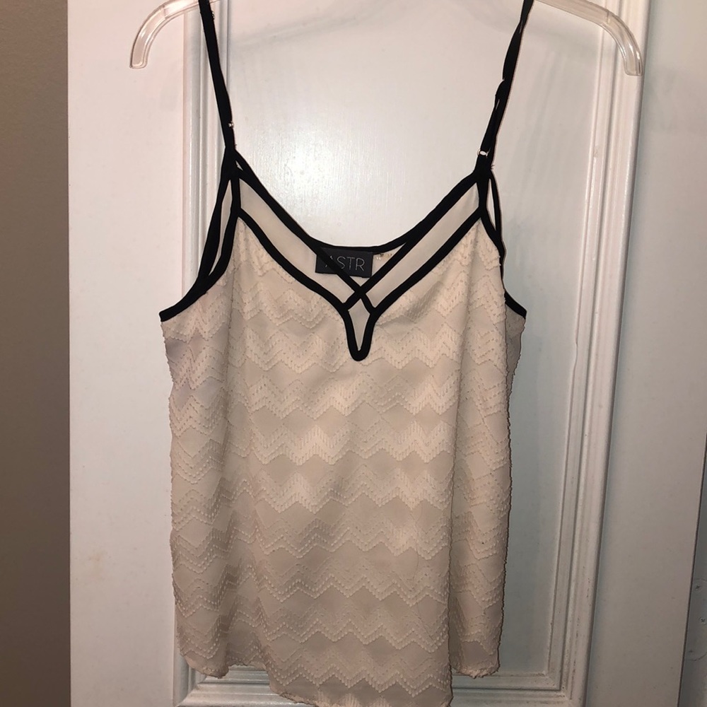 Cream and black tank top
